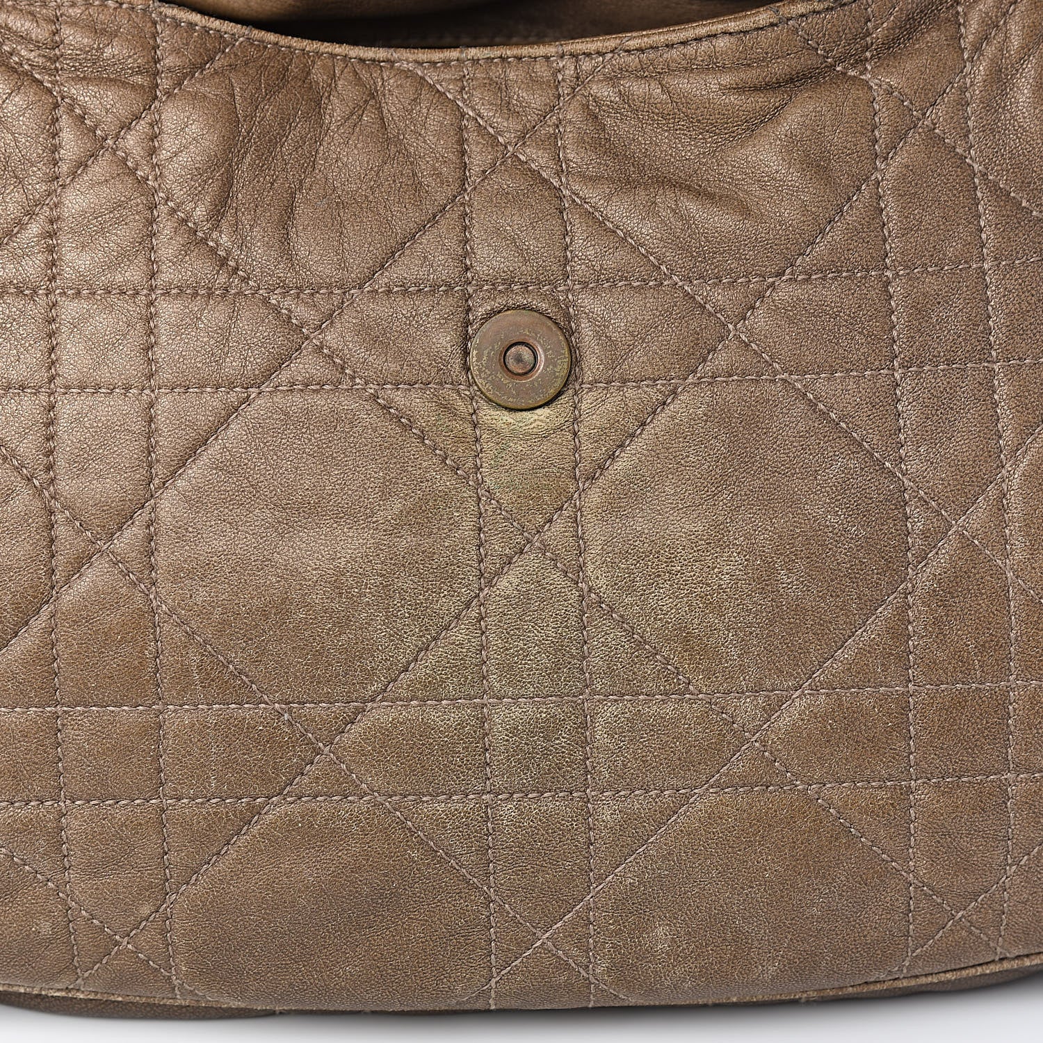 Christian Dior Lambskin Cannage Shoulder Bag Bronze 9 of 17