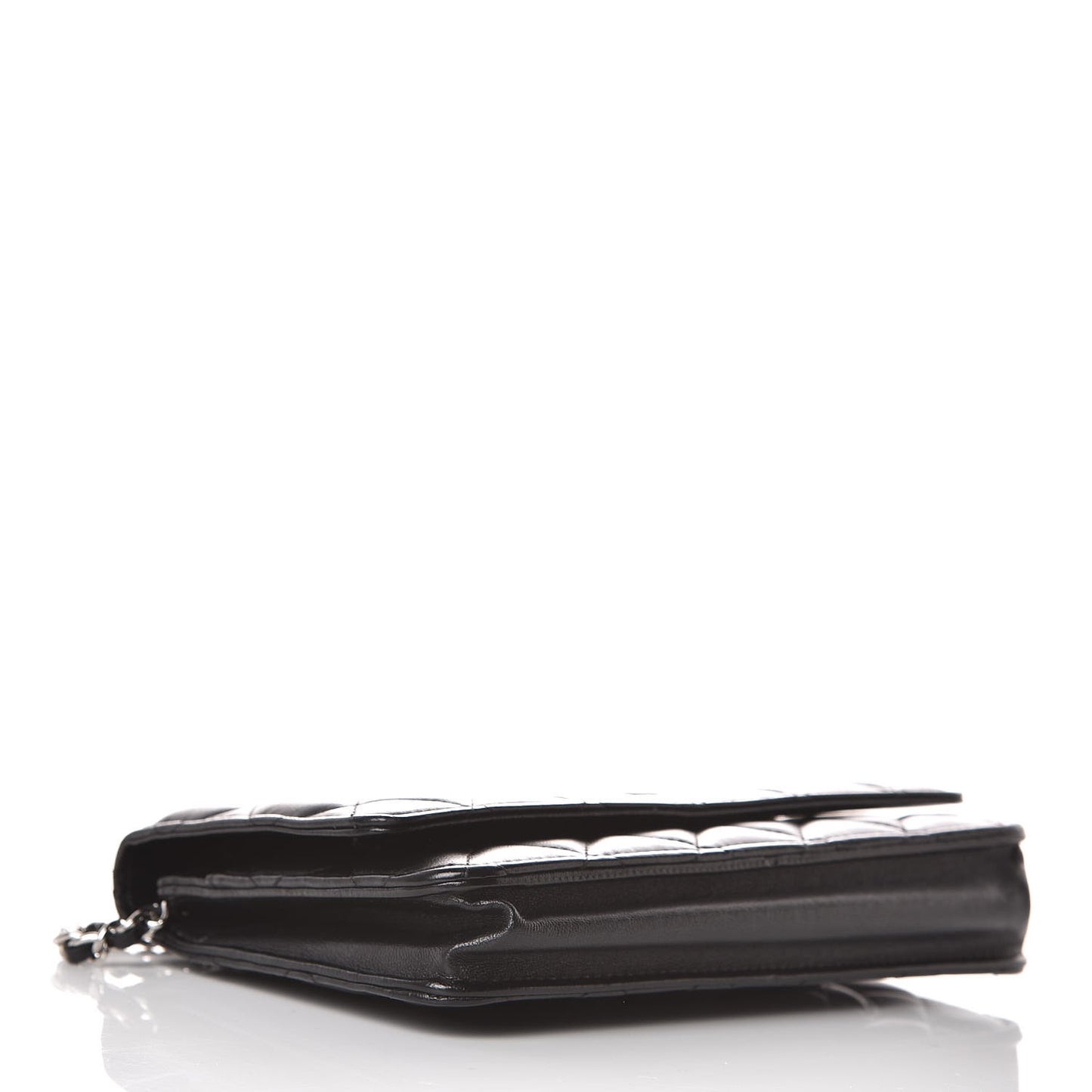 Lambskin Quilted Wallet On Chain WOC Black