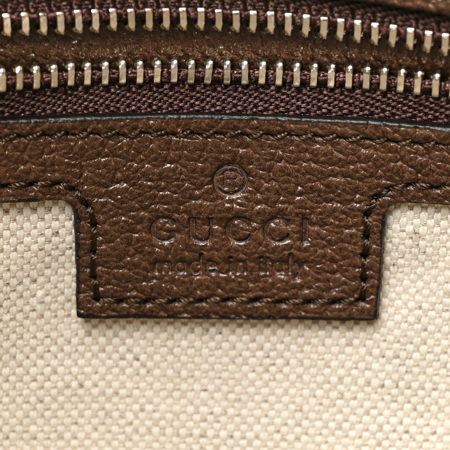 GG Supreme Monogram Textured Calfskin Web Large Attache Shoulder Bag Beige Ebony New Acero