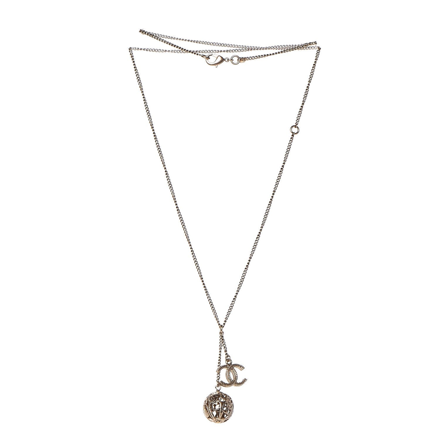 Chanel CC Pendant Necklace Gold 3 of 6