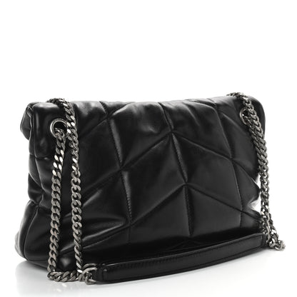 Saint Laurent Lambskin Quilted Small Loulou Puffer Monogram Chain Satchel Black 3 of 9