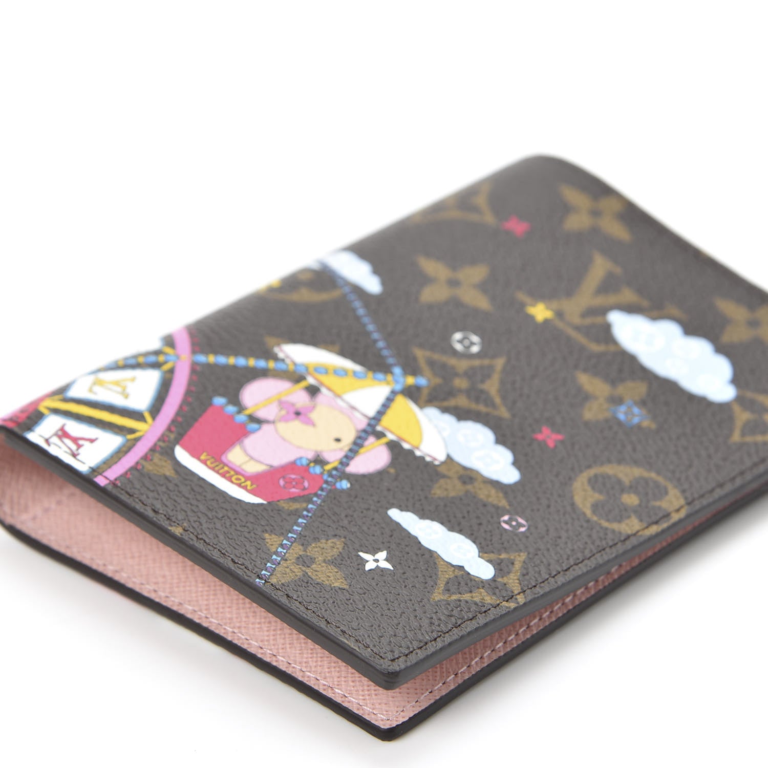 Louis Vuitton Monogram 2020 Christmas Animation Big Wheel Passport Cover Rose Ballerine 5 of 8