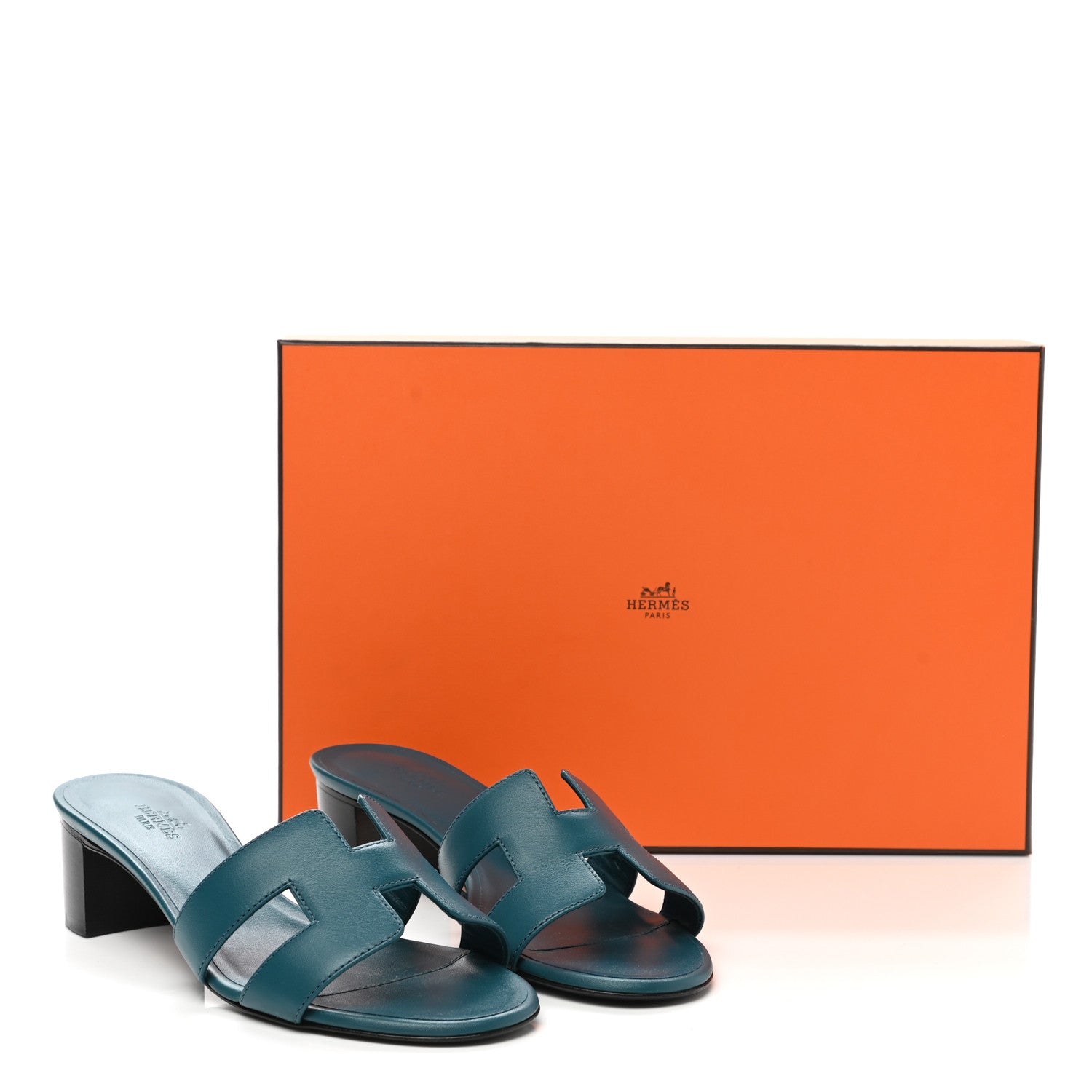 Hermes Calfskin Oasis Sandals 36 Bleu Velvet 9 of 9