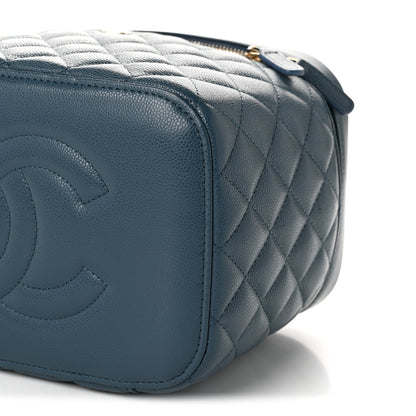 Chanel Caviar Quilted Large Vanity Pouch Blue 11 of 12