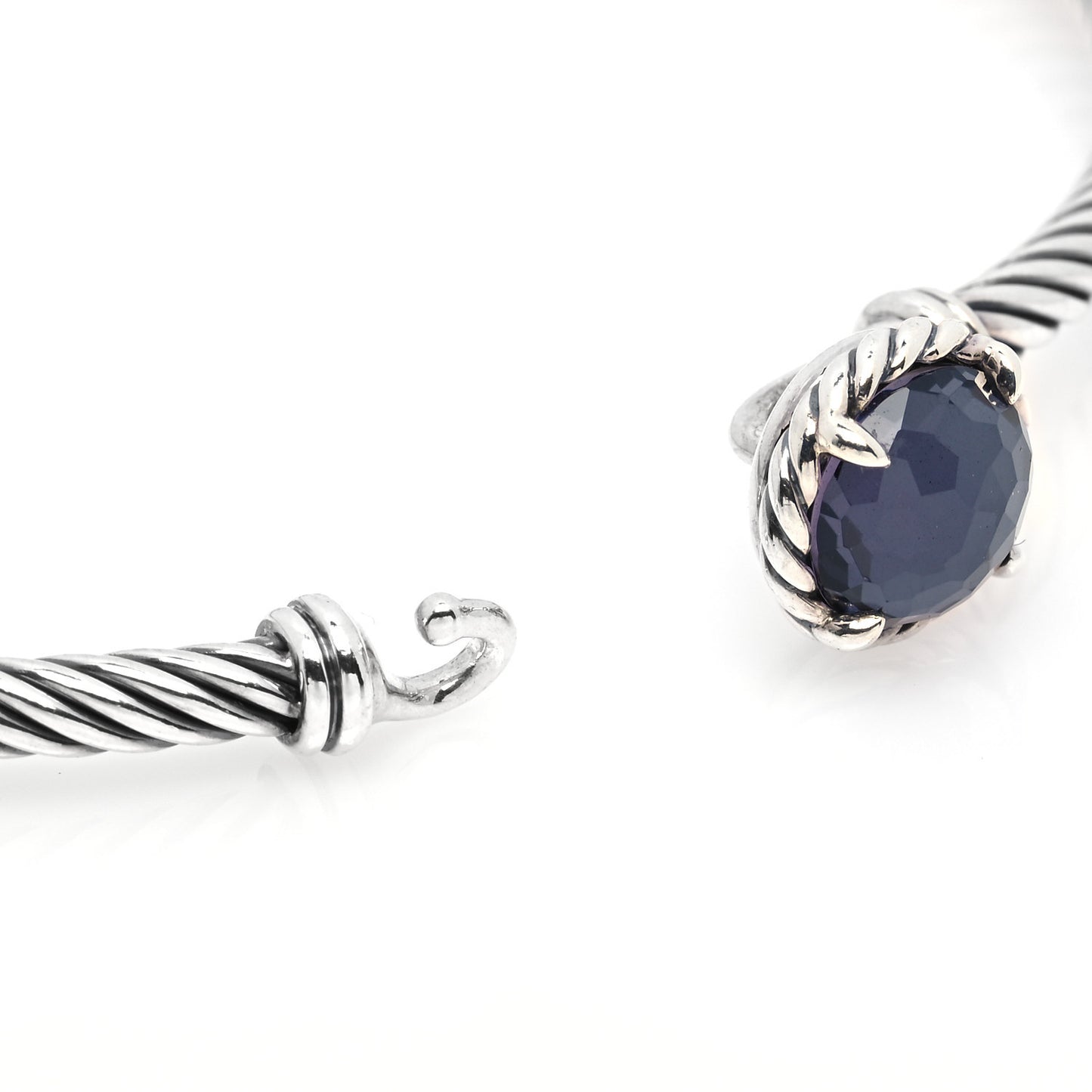 Sterling Silver Black Orchid 3mm Chatelaine Bracelet