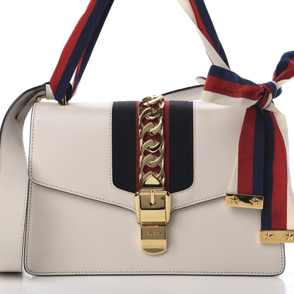 Gucci Calfskin Small Sylvie Shoulder Bag Off White 9 of 12