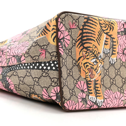 Gucci Soft GG Supreme Monogram Bengal Medium Crossbody Tote Beige Pink 12 of 13