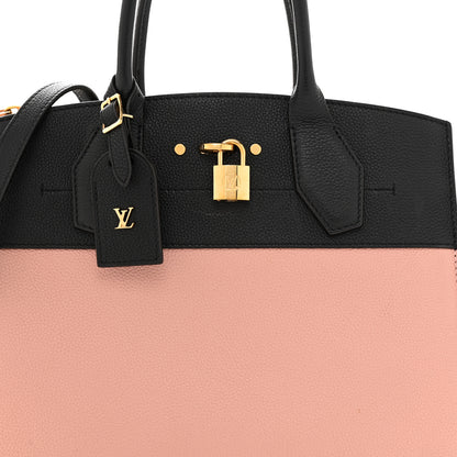 Louis Vuitton Calfskin City Steamer MM Magnolia Black 9 of 18