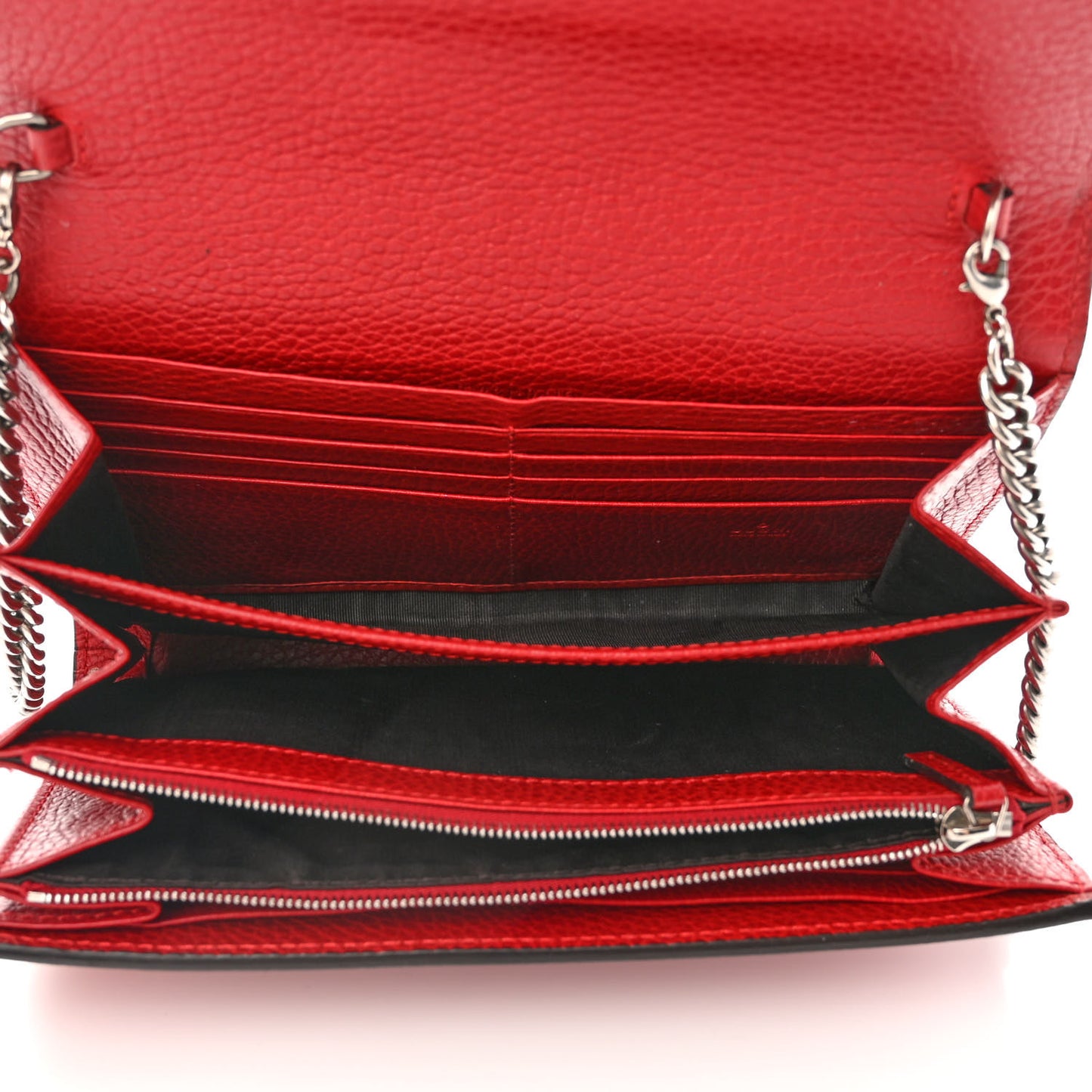 Calfskin Mini Dionysus Chain Wallet Hibiscus Red