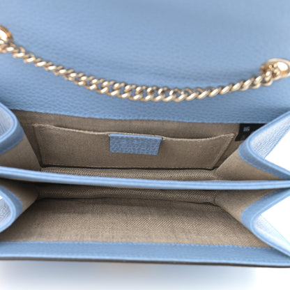 Gucci Dollar Calfskin Small Interlocking G Shoulder Bag Mineral Blue 5 of 12
