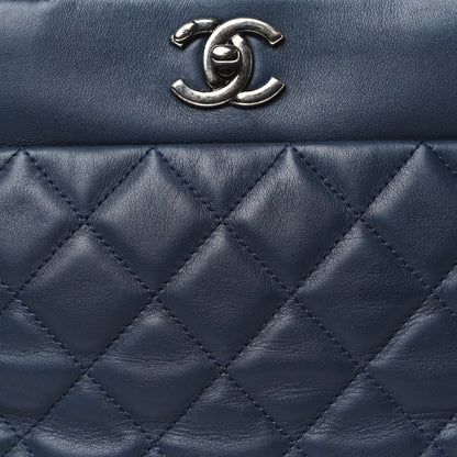 Chanel Calfskin Tweed Quilted Small Tote Navy Multicolor 8 of 12