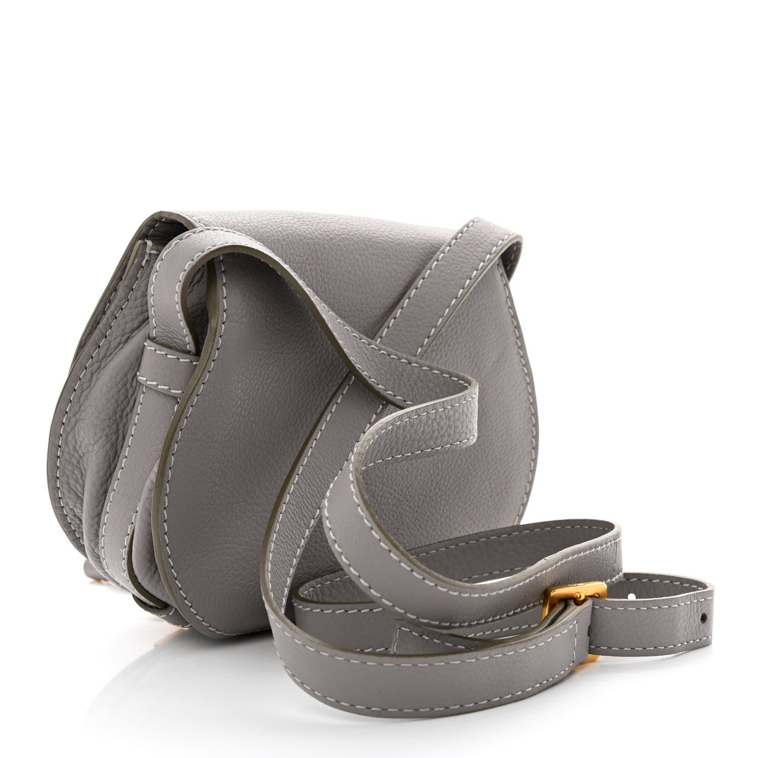 Chloe Calfskin Mini Marcie Round Crossbody Bag Cashmere Grey 3 of 11