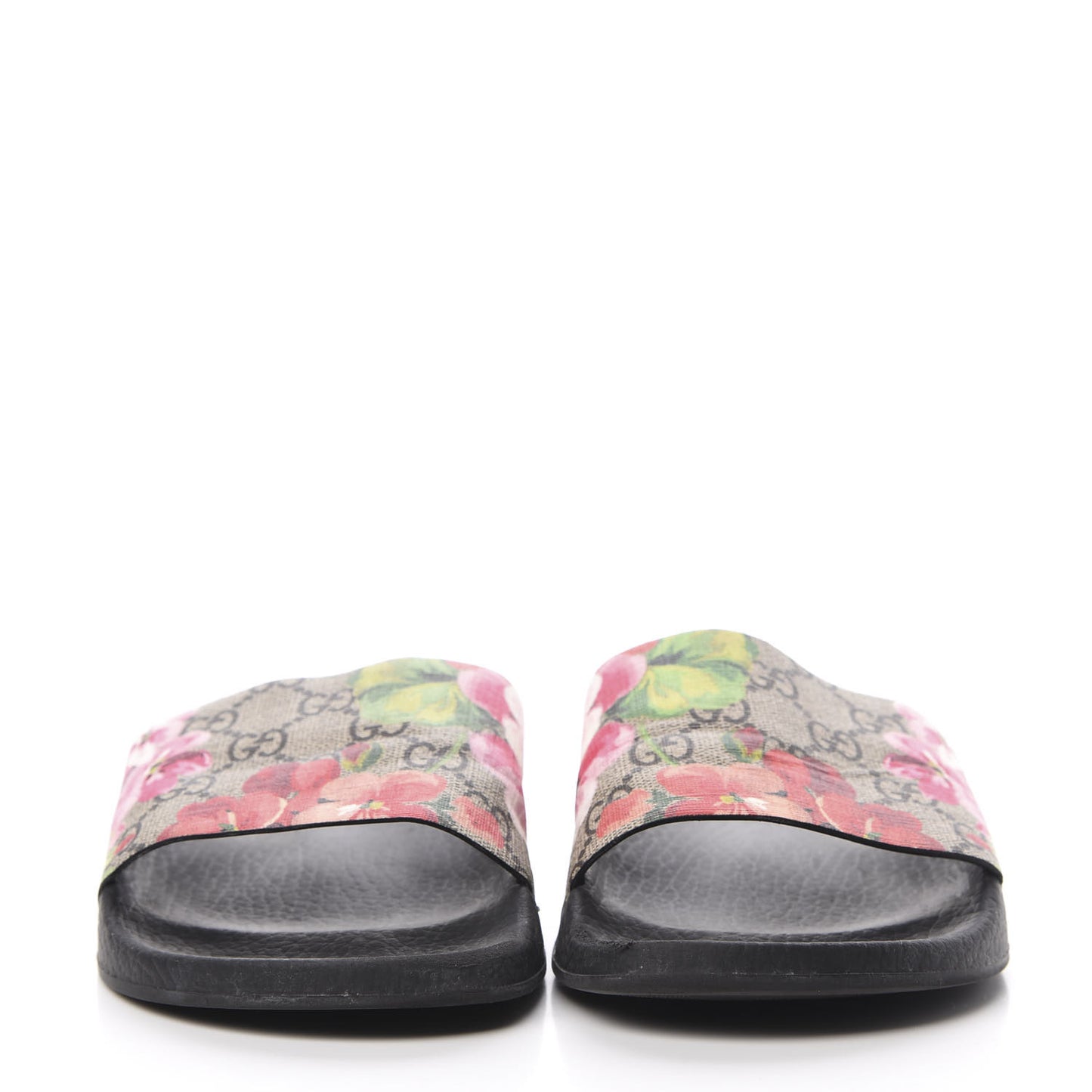 GG Supreme Monogram Blooms Slide Sandals 38 Beige Multicolor