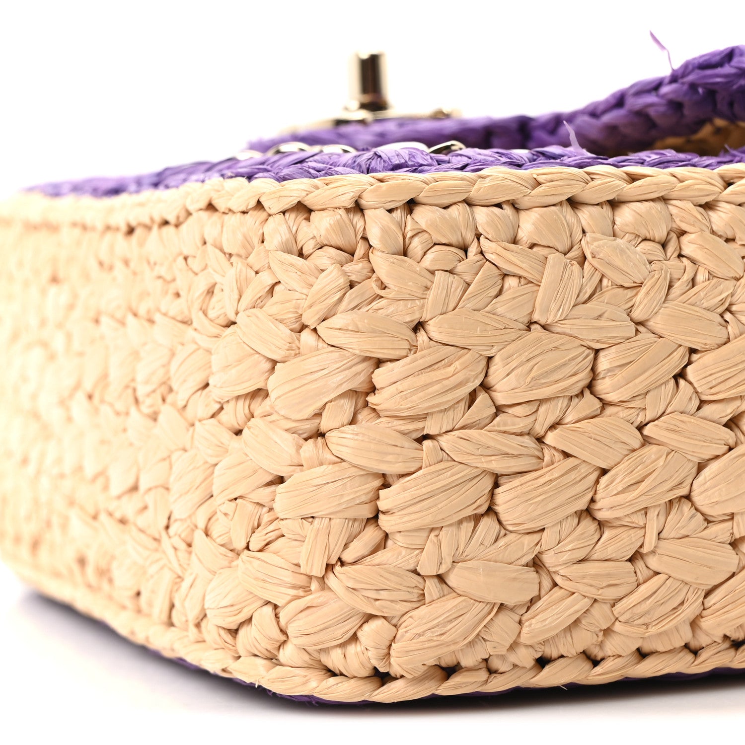 Chanel Raffia Chain Venice Beach Mini Flap Bag Beige Purple 9 of 9