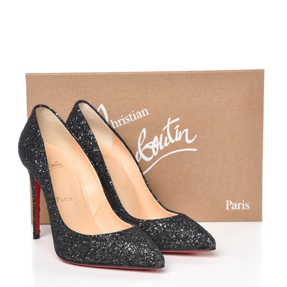 Christian Louboutin Glitter Resille Pigalle Follies 100 Pumps 36.5 Black 10 of 10