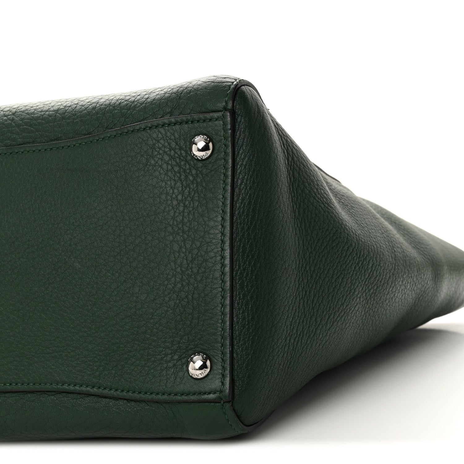 Prada Cervo Deerskin Twin Pocket Tote Green 8 of 9