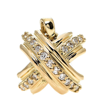 Tiffany 18K Yellow Gold Diamond Signature X Pendant 1 of 3