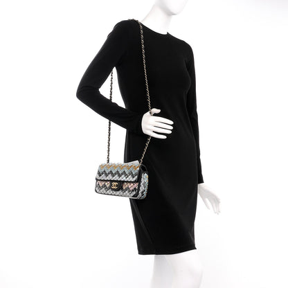 Chanel Lambskin Mosaic Small Flap Black Gold Light Blue 2 of 8