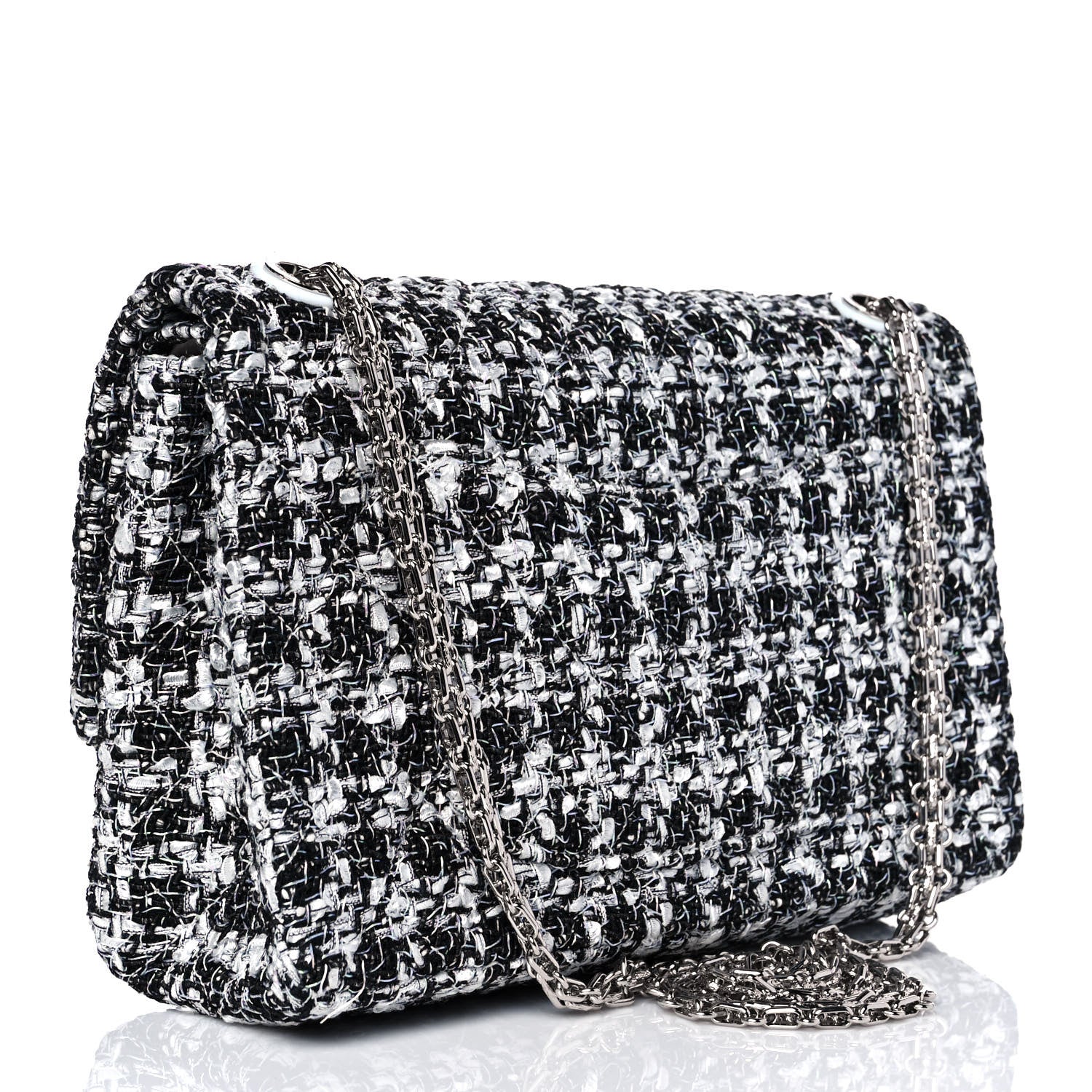Chanel Tweed 2.55 Reissue 226 Flap Black White 2 of 8