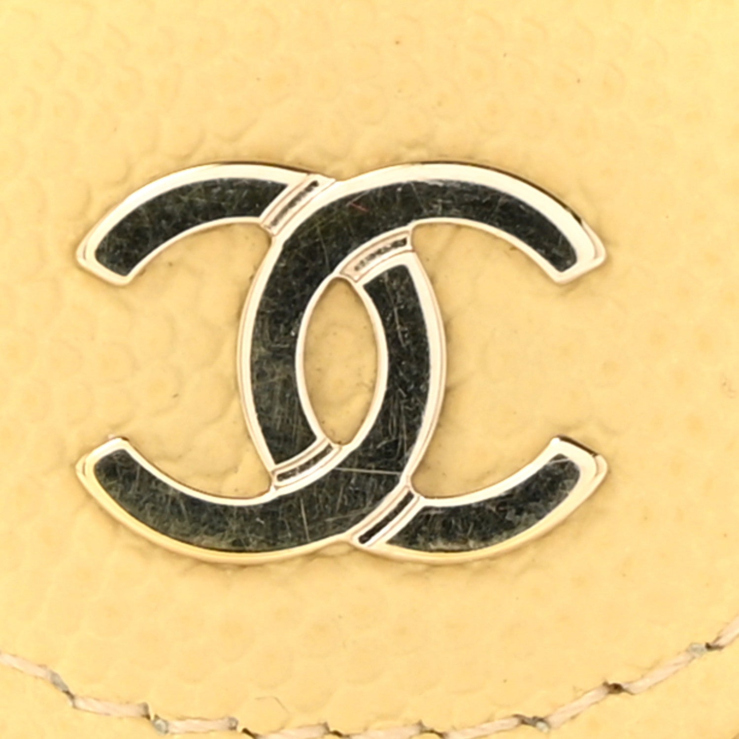 Chanel Caviar Quilted Compact Flap Wallet Yellow 11 of 12