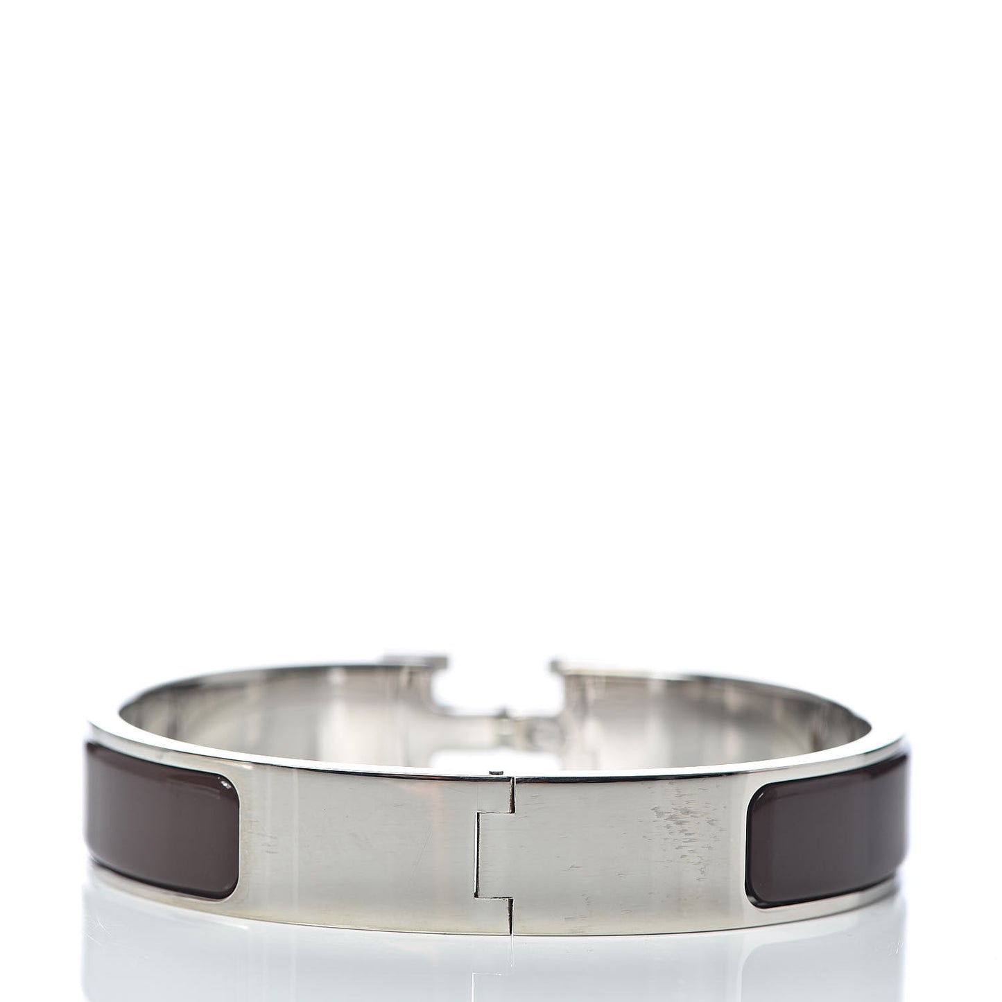 Enamel Narrow Clic Clac H Bracelet PM Chocolate