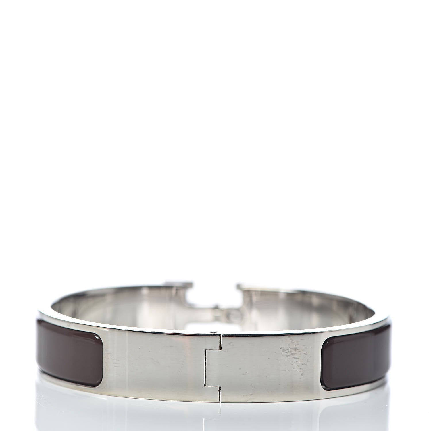 Hermes Enamel Narrow Clic Clac H Bracelet PM Chocolate 3 of 5