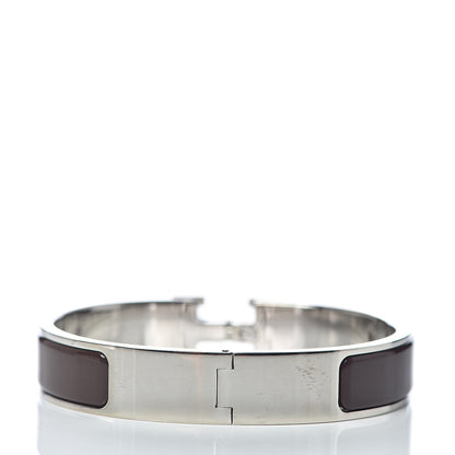 Hermes Enamel Narrow Clic Clac H Bracelet PM Chocolate 3 of 5