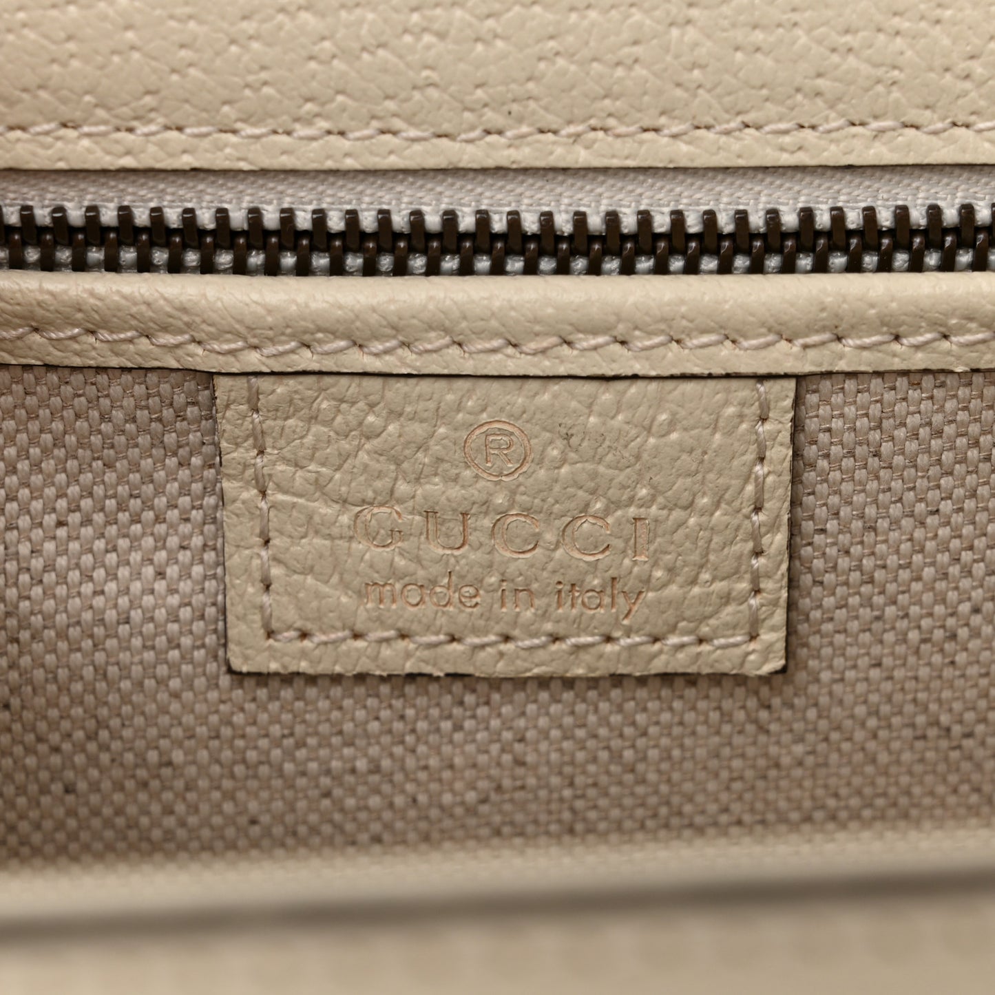 Monogram Jumbo GG Textured Dollar Calfskin Web Small Bamboo 1947 Top Handle Bag Off White