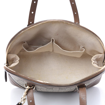 Gucci GG Supreme Monogram Margaux Calfskin Small Nice Top Handle Dome Bag Beige Ebony Acero 5 of 12