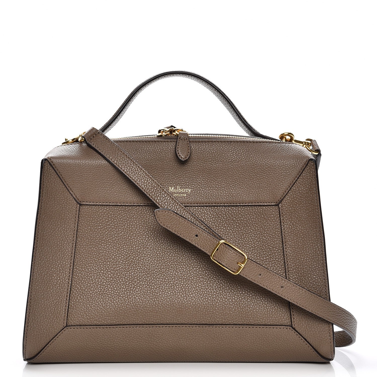 Mulberry Classic Grain Calfskin Small Hopton Clay 1 of 10