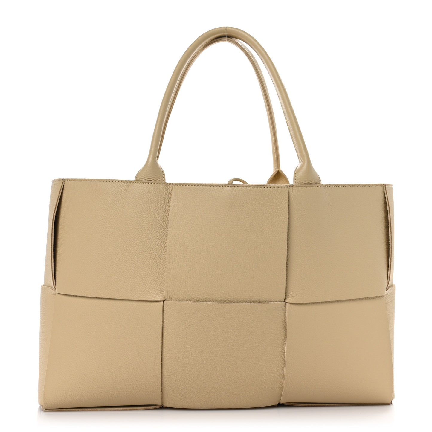 Grained Calfskin Intrecciato Medium Arco Tote Porridge