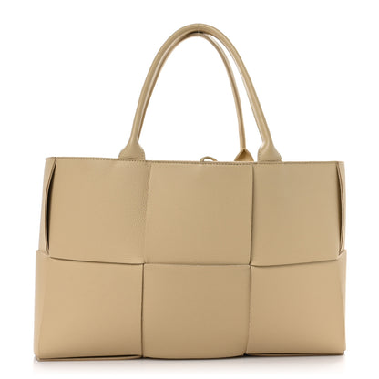 Bottega Veneta Grained Calfskin Intrecciato Medium Arco Tote Porridge 1 of 10