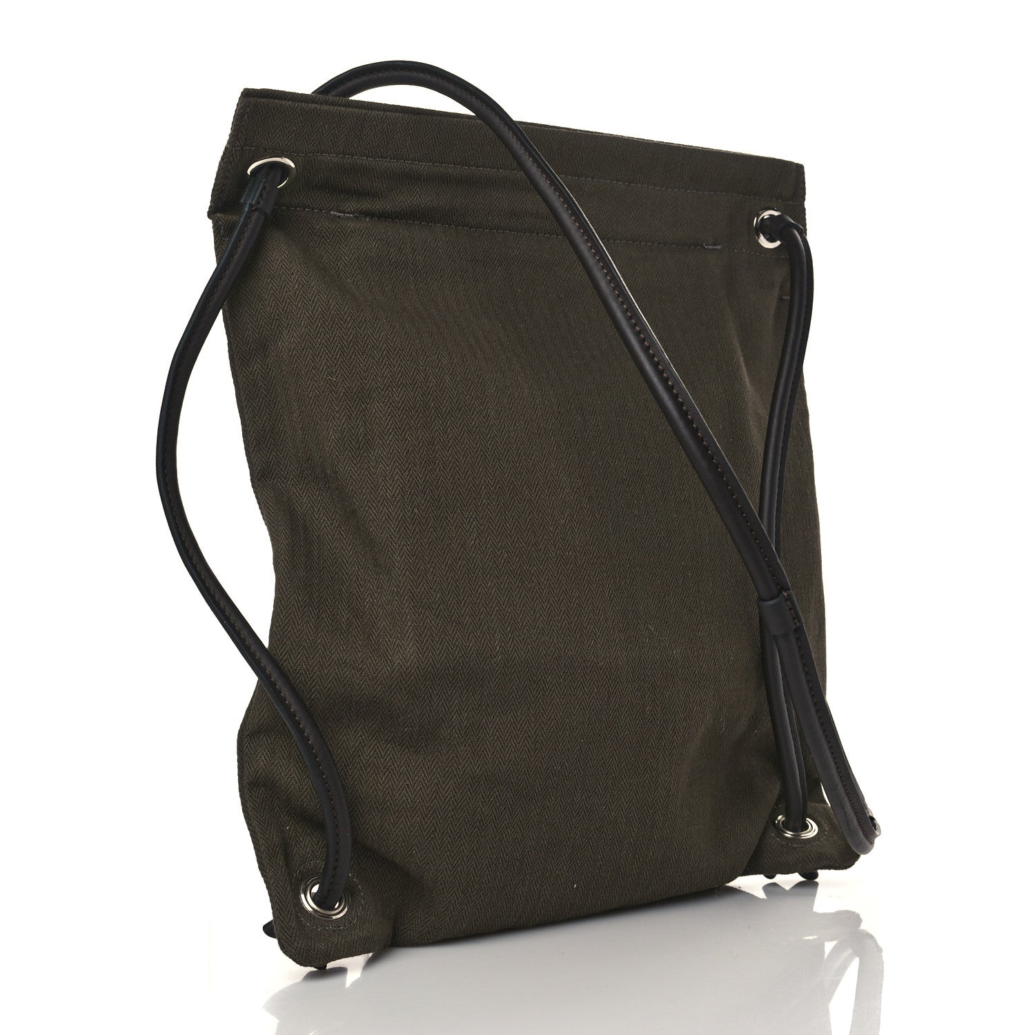 Hermes Herringbone Canvas Swift Maline Bag Kaki Ebene 3 of 7