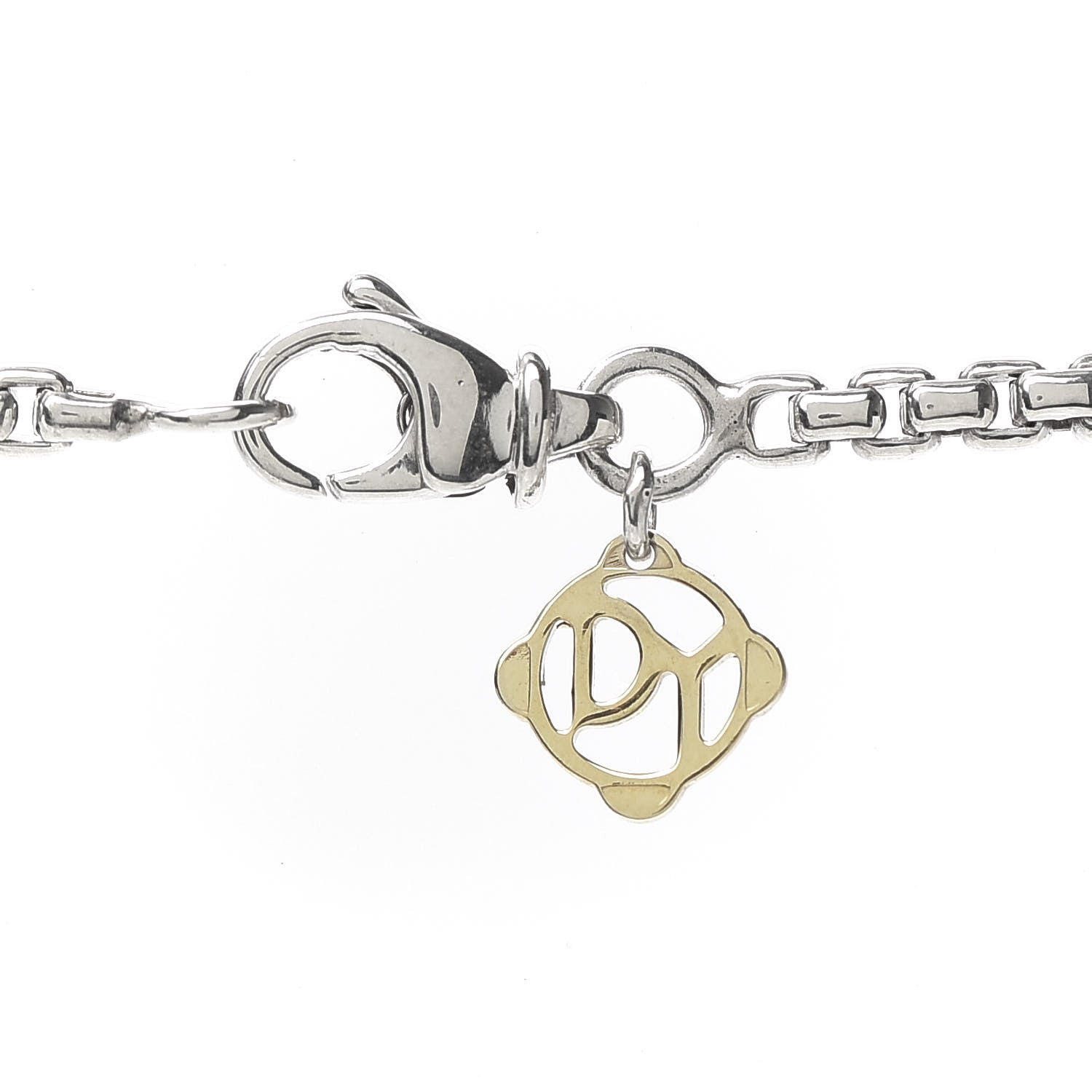 David Yurman Sterling Silver 14K Yellow Gold Amethyst Renaissance Cross Pendant Necklace 4 of 5