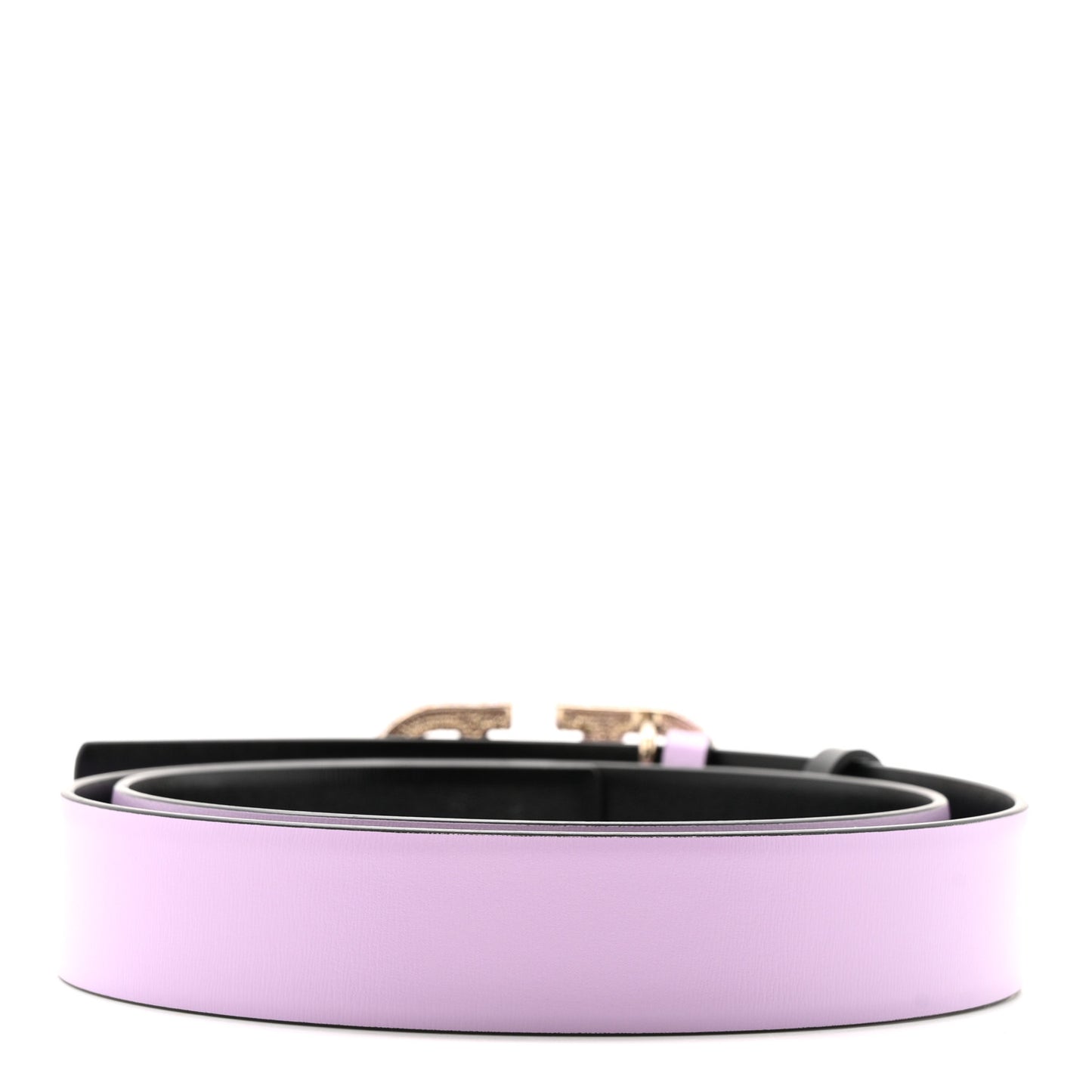 Calfskin Crystal VLogo 30mm Reversible Belt 80 32 Purple Black