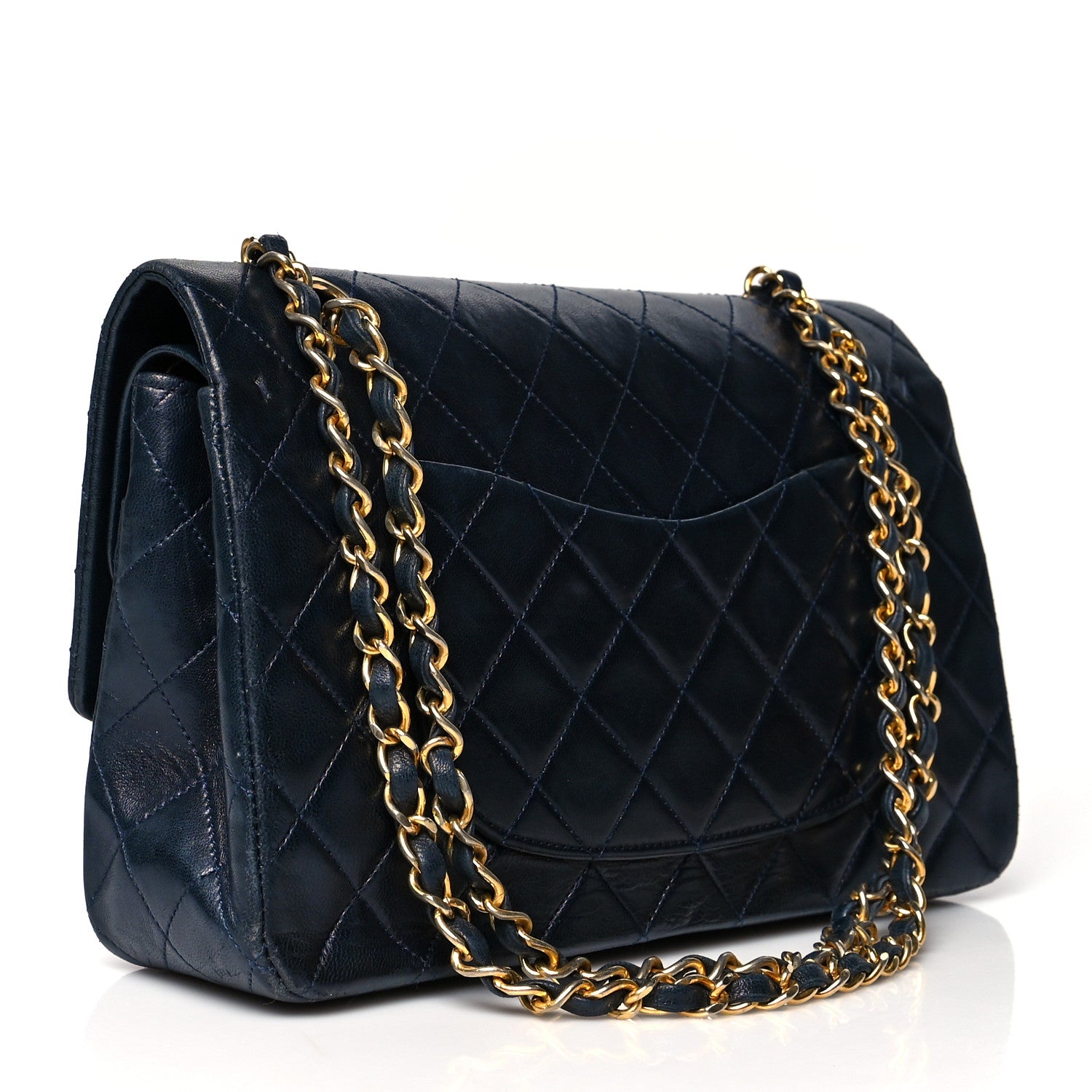 Chanel Lambskin Quilted Medium Double Flap Navy 3 of 10