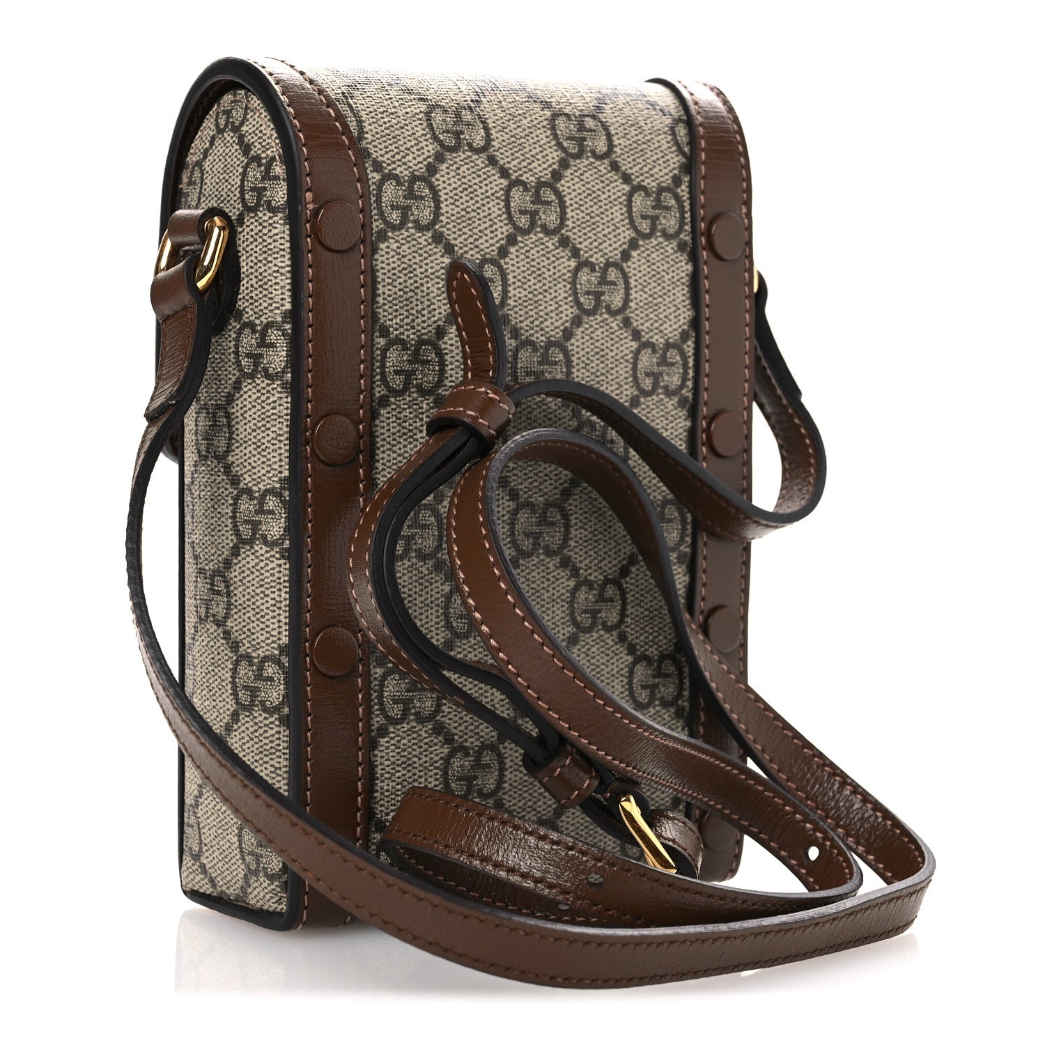 Gucci GG Supreme Monogram Mini Horsebit 1955 Crossbody Bag Beige Brown Sugar 3 of 12
