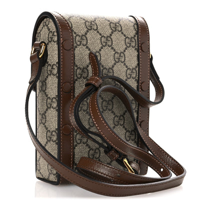 Gucci GG Supreme Monogram Mini Horsebit 1955 Crossbody Bag Beige Brown Sugar 3 of 12