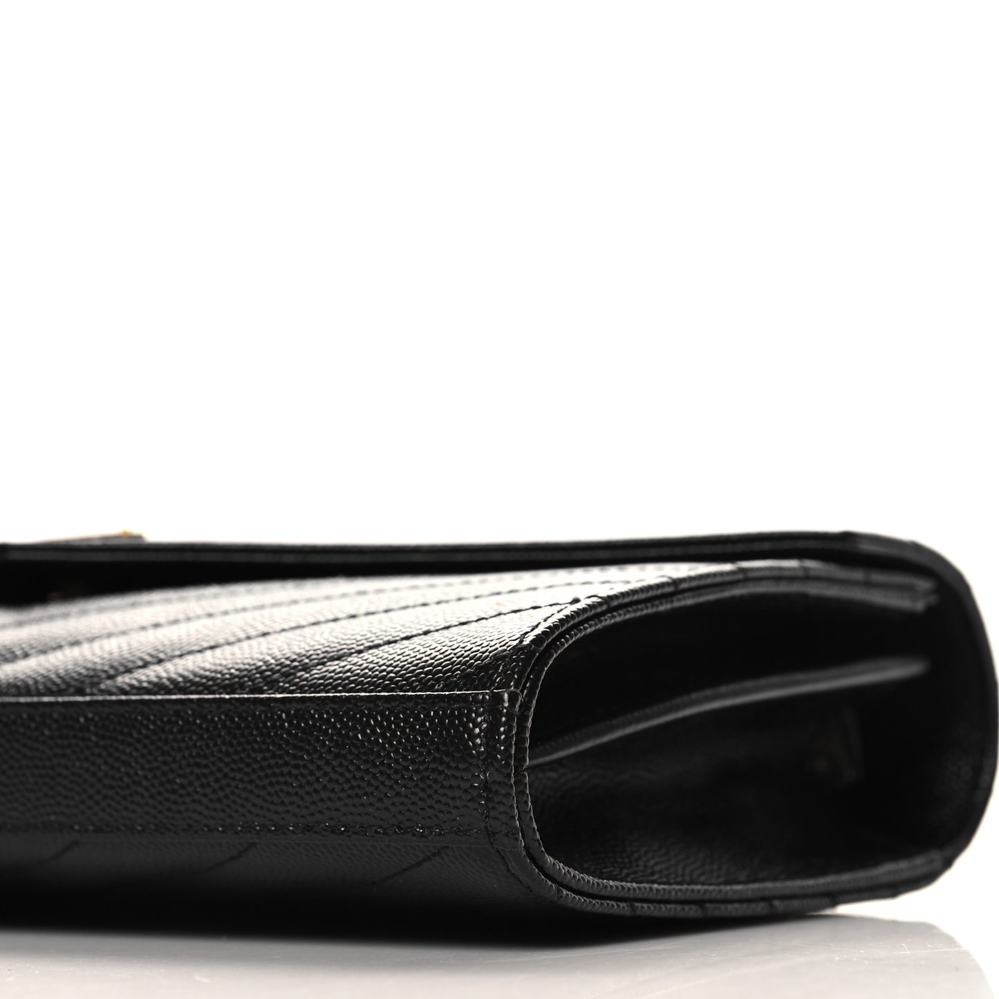 Grain De Poudre Matelasse Chevron Monogram Chain Wallet Black