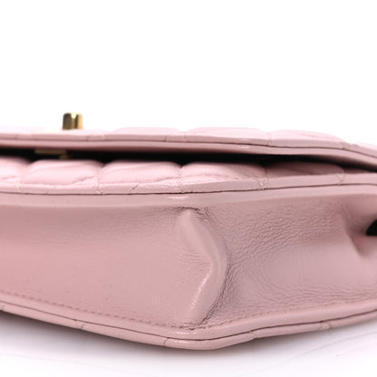 Chanel Lambskin Quilted Sweet Camellia Wallet on Chain WOC Light Beige 11 of 12