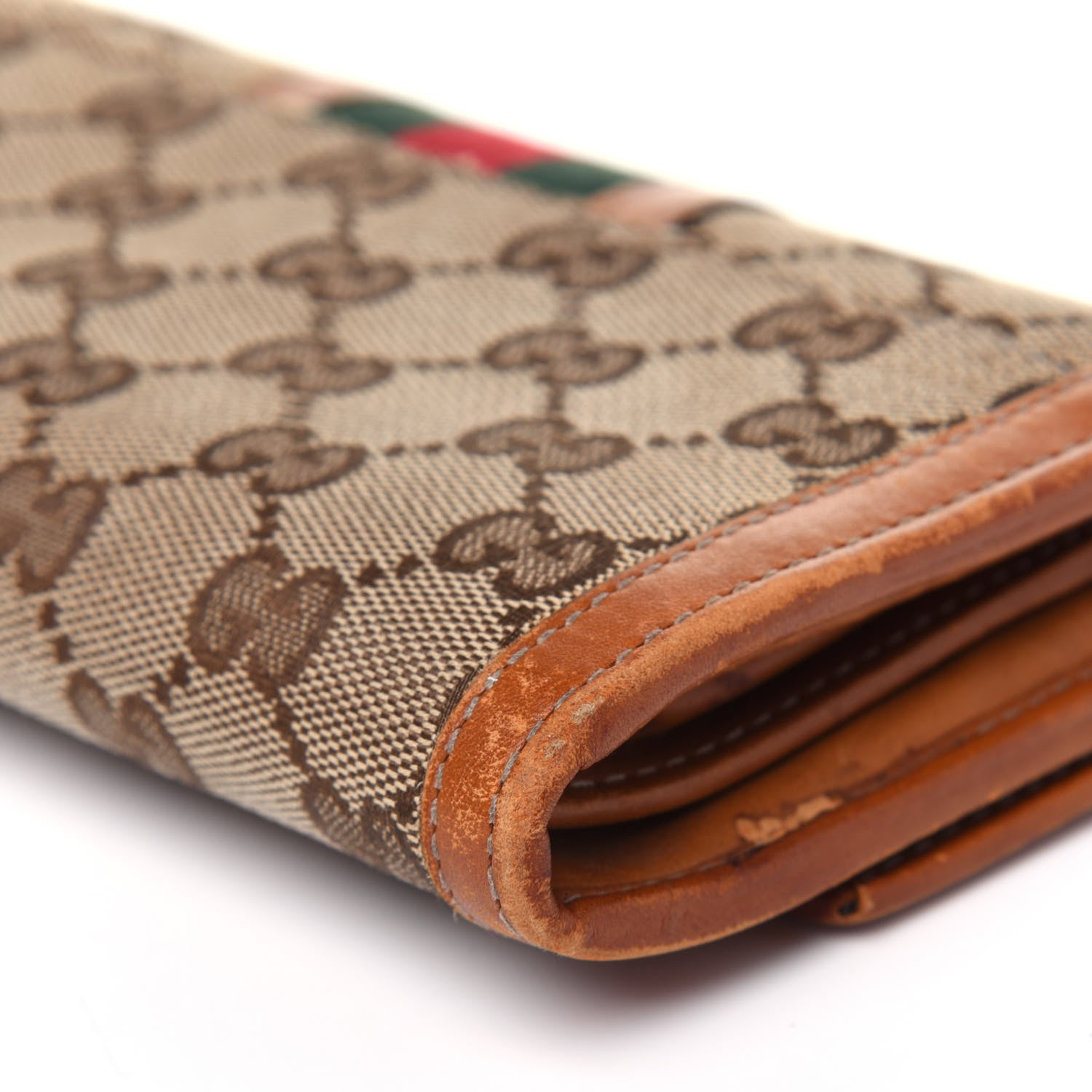 Gucci Monogram Vintage Web Continental Wallet Tobacco 14 of 22
