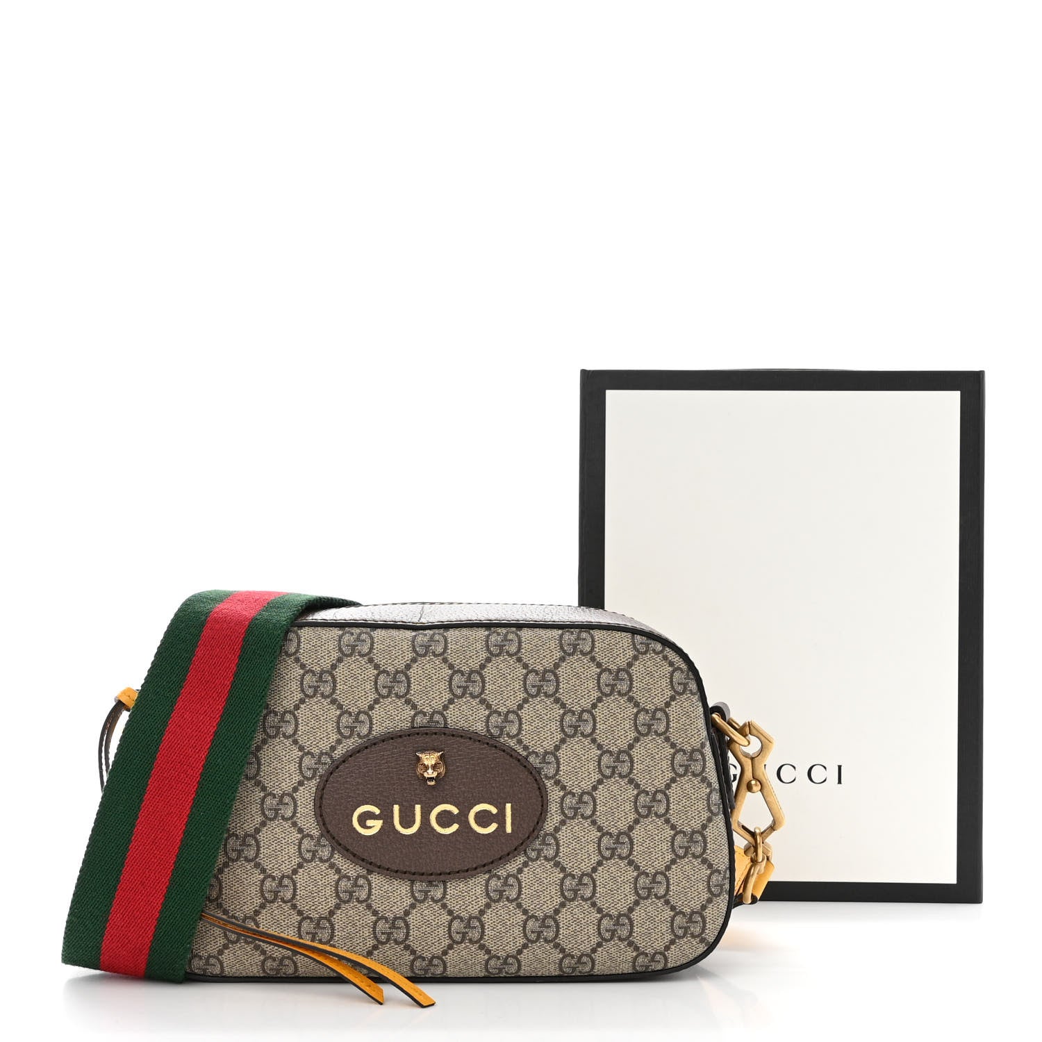 Gucci GG Supreme Monogram Web Neo Vintage Shoulder Bag Beige New Acero Crop 11 of 11