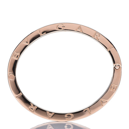 Bulgari 18K Rose Gold White Ceramic B.Zero1 Bangle Bracelet M 6 of 7