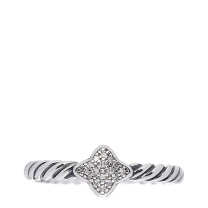 David Yurman Sterling Silver Diamond Quatrefoil Ring 49 5 1 of 5