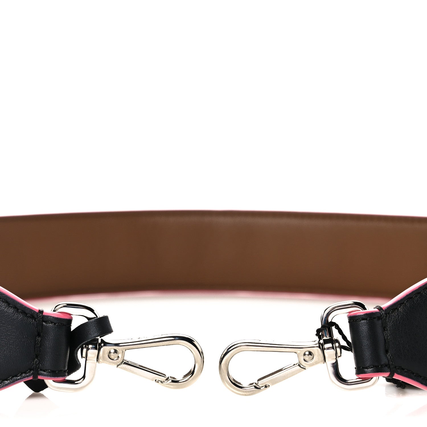 Fendi Vitello Dolce Plexiglass Bi-Color Studded Strap You Black Brownie Multicolor 3 of 5
