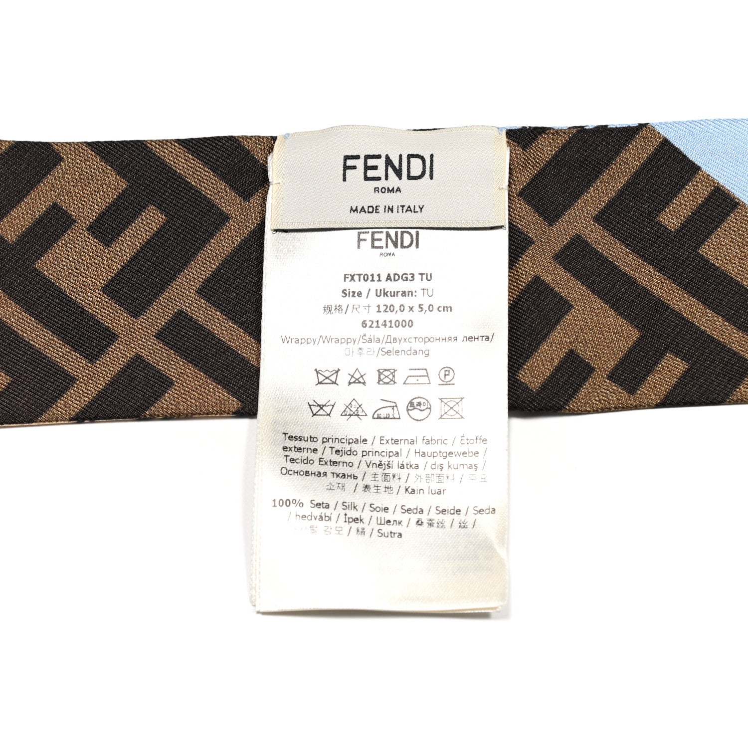 Fendi X JOSHUA VIDES Silk FF Floral Wrappy Scarf Multicolor 3 of 3