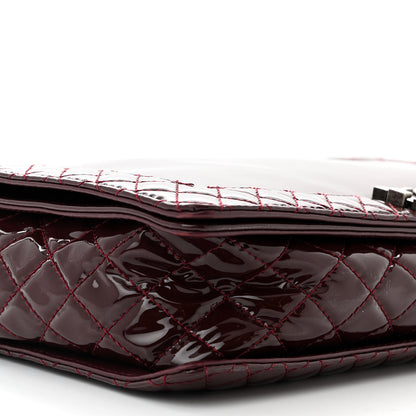 Chanel Patent Large Boy Reverso Flap Burgundy 9 of 14