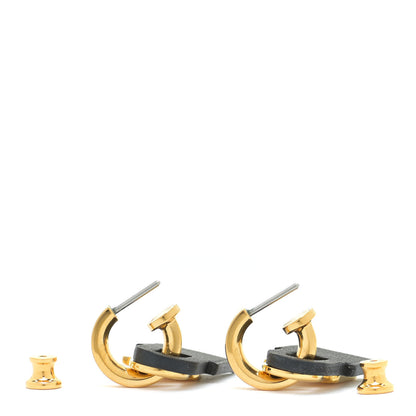 Hermes Gold Swift O'Kelly Earrings Black 3 of 6