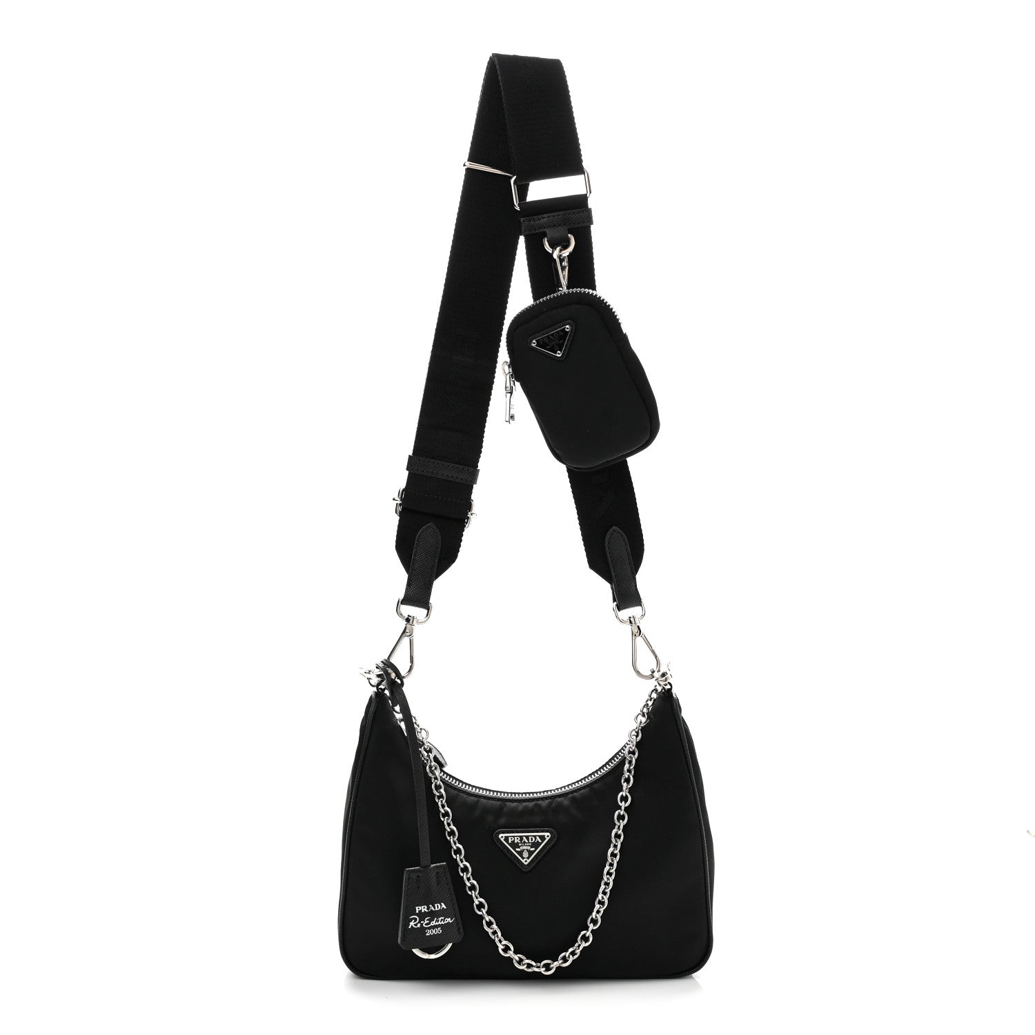 Prada Nylon Re-Edition 2005 Shoulder Bag Black Black 1 of 12