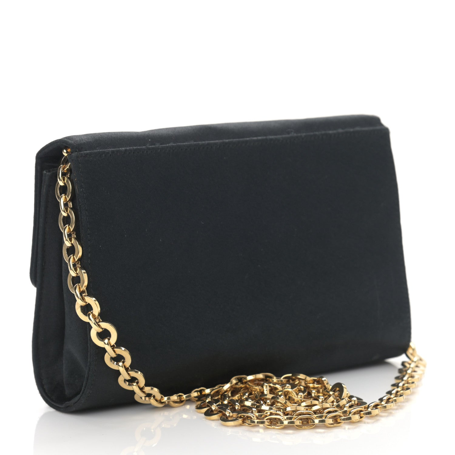Salvatore Ferragamo Satin Gancini Chain Crossbody Black 3 of 10